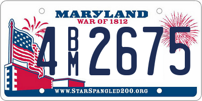MD license plate 4BM2675