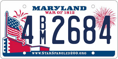 MD license plate 4BM2684