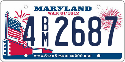 MD license plate 4BM2687