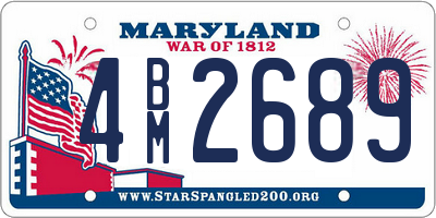MD license plate 4BM2689