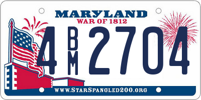 MD license plate 4BM2704