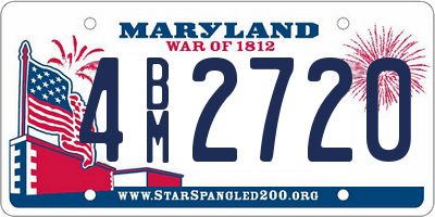 MD license plate 4BM2720