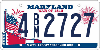 MD license plate 4BM2727
