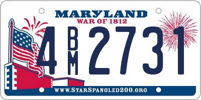 MD license plate 4BM2731