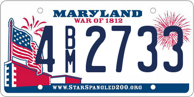 MD license plate 4BM2733