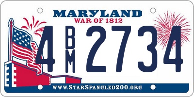 MD license plate 4BM2734