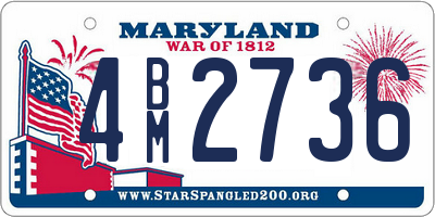 MD license plate 4BM2736