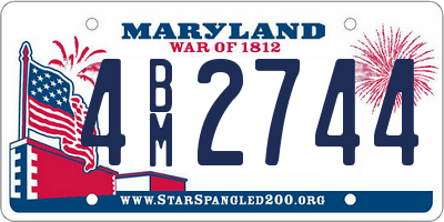 MD license plate 4BM2744