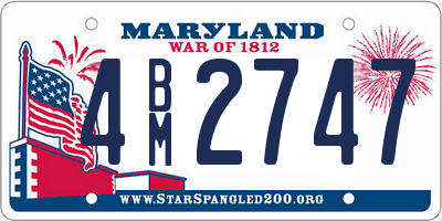 MD license plate 4BM2747