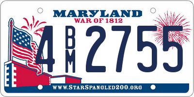 MD license plate 4BM2755