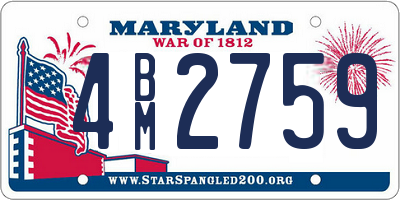 MD license plate 4BM2759