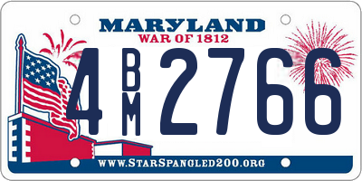 MD license plate 4BM2766