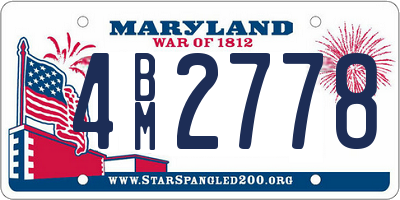 MD license plate 4BM2778