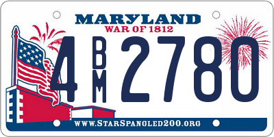MD license plate 4BM2780