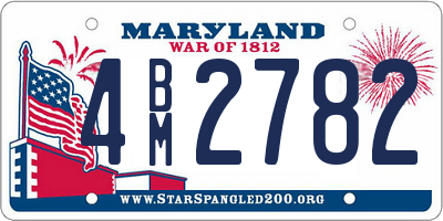 MD license plate 4BM2782