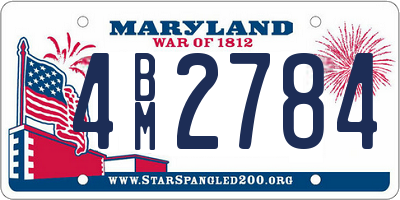 MD license plate 4BM2784