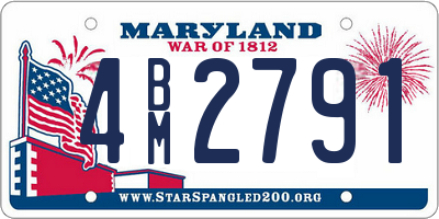MD license plate 4BM2791