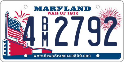MD license plate 4BM2792