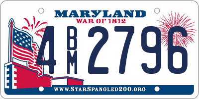 MD license plate 4BM2796