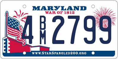 MD license plate 4BM2799