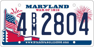 MD license plate 4BM2804