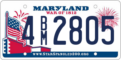 MD license plate 4BM2805