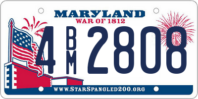 MD license plate 4BM2808