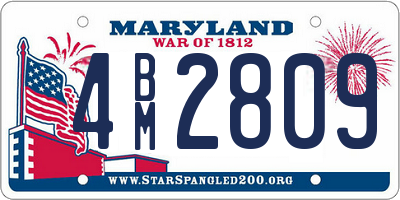 MD license plate 4BM2809