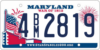 MD license plate 4BM2819