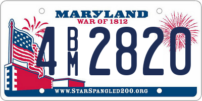 MD license plate 4BM2820