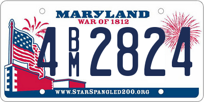 MD license plate 4BM2824