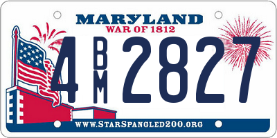 MD license plate 4BM2827