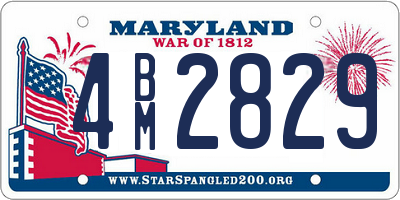 MD license plate 4BM2829