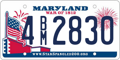 MD license plate 4BM2830