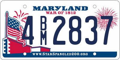 MD license plate 4BM2837