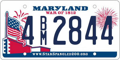 MD license plate 4BM2844