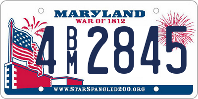 MD license plate 4BM2845