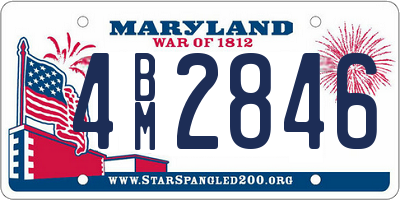 MD license plate 4BM2846
