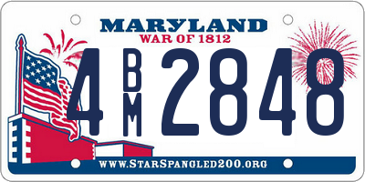 MD license plate 4BM2848