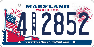 MD license plate 4BM2852