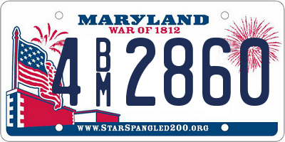 MD license plate 4BM2860