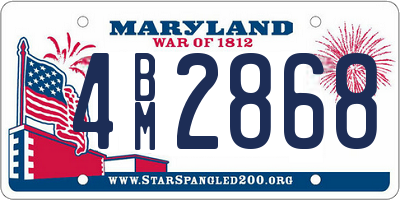 MD license plate 4BM2868