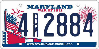 MD license plate 4BM2884