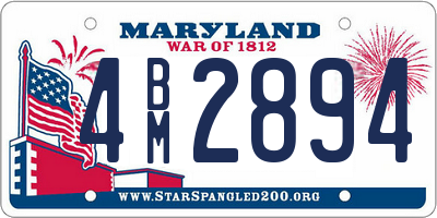 MD license plate 4BM2894