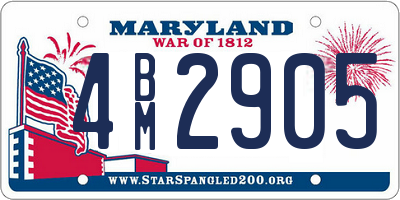 MD license plate 4BM2905