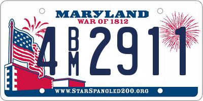 MD license plate 4BM2911