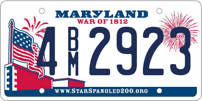 MD license plate 4BM2923