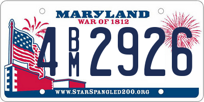 MD license plate 4BM2926