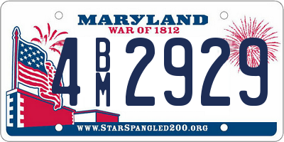 MD license plate 4BM2929
