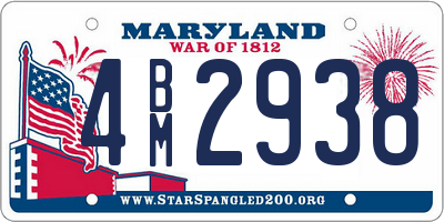 MD license plate 4BM2938